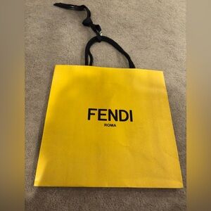 Authentic Fendi Roma Paper Shopping Gift Bag (Small) with Fendi Gift Bag Ribbon